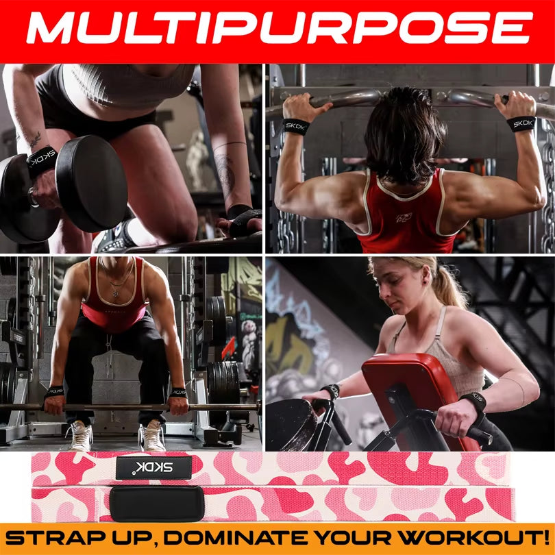 Weightlifting Wrist Support Straps - Anti-Slip Silicone Hand Grips for Strength Training (1 Pair)