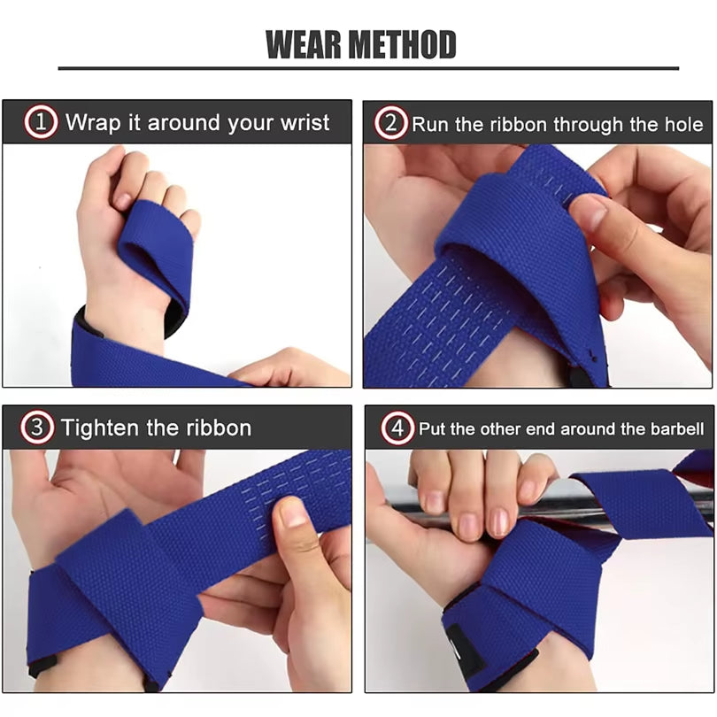 Weightlifting Wrist Support Straps - Anti-Slip Silicone Hand Grips for Strength Training (1 Pair)