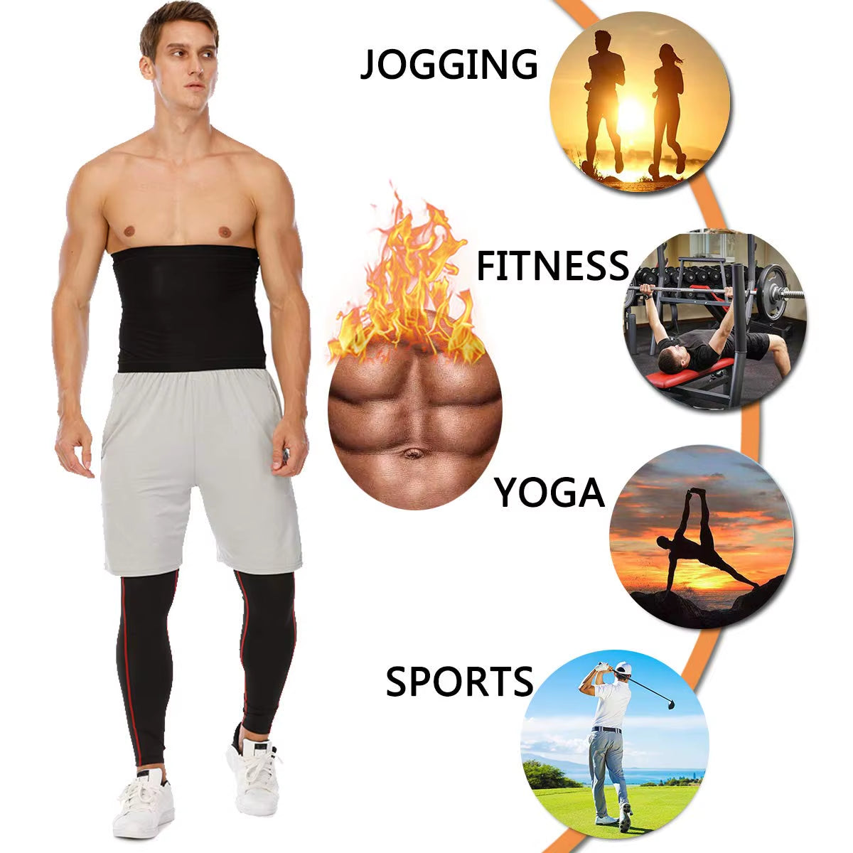 Men Waist Trainer Sauna Vest Sweat Body Shaper Slimming Polymer Weight Loss Zipper Tank Top Premium Workout Waist Cincher Belt