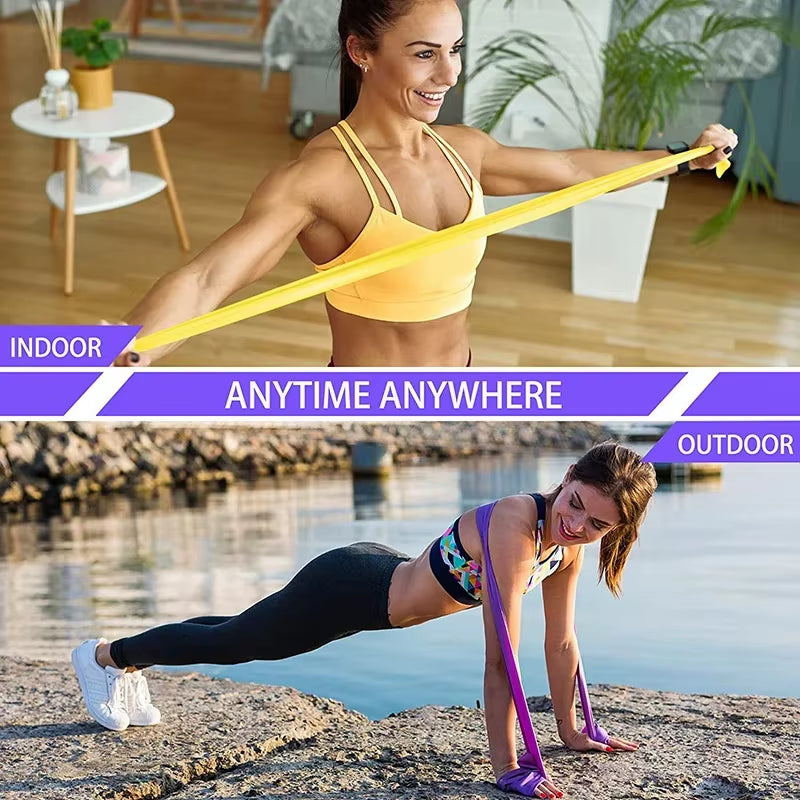 Professional Resistance Bands Set for TPE Elastic Band Exercise, Workout Recovery, Fitness, Yoga, Pilates, Rehabilitation, and Strength Training