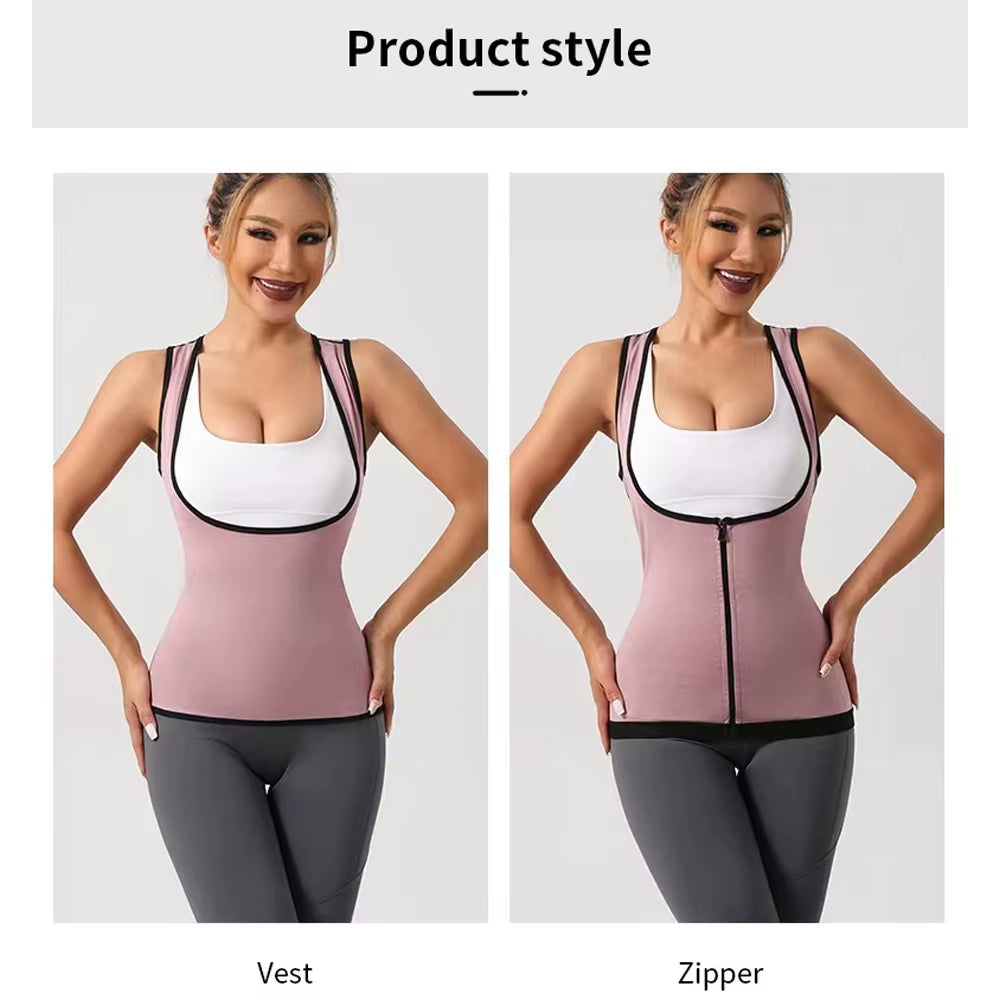 Women's Sweat Vest for Weight Loss and Workout - Slimming Sauna Compression Tank Top