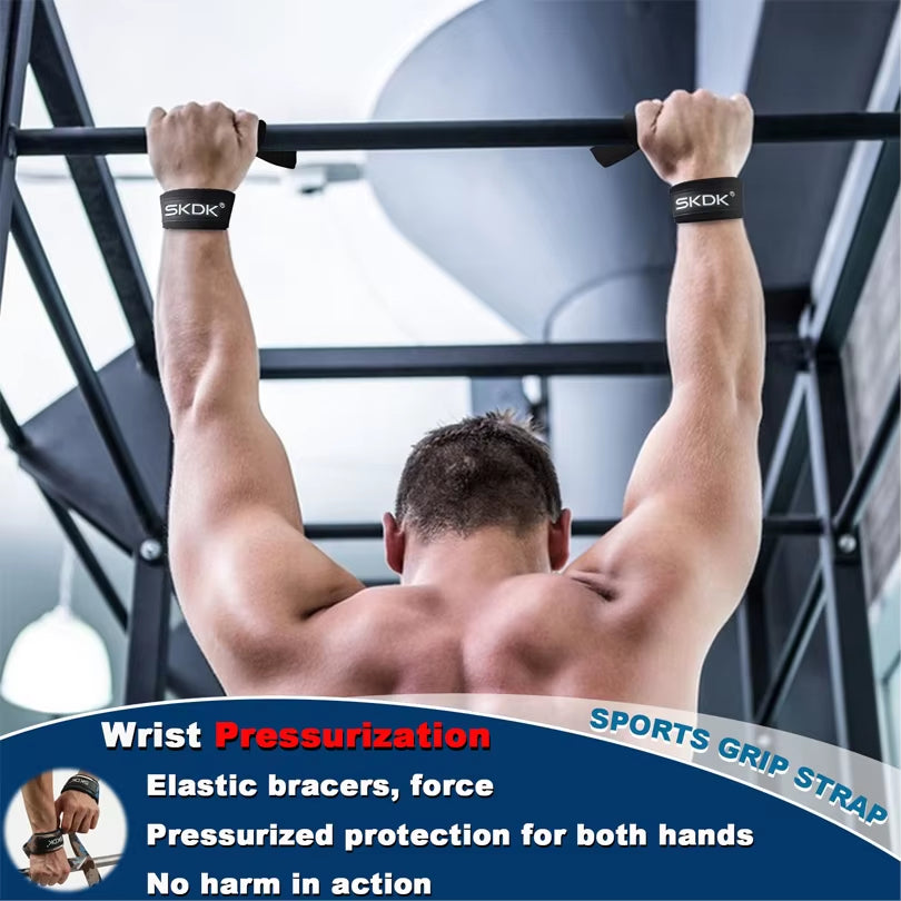 Weightlifting Wrist Support Straps - Anti-Slip Silicone Hand Grips for Strength Training (1 Pair)