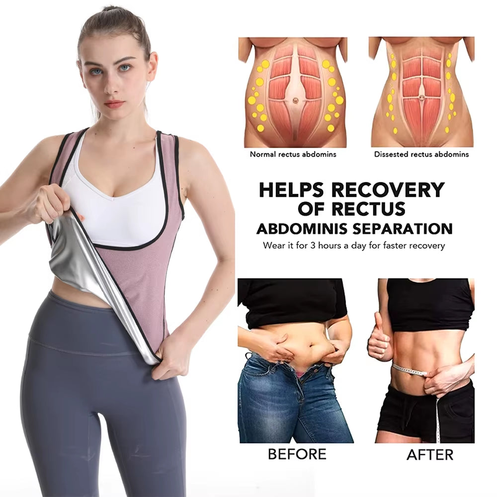 Women's Sweat Vest for Weight Loss and Workout - Slimming Sauna Compression Tank Top