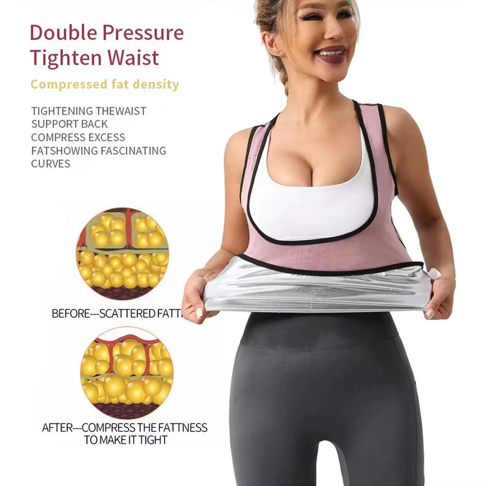 Women's Sweat Vest for Weight Loss and Workout - Slimming Sauna Compression Tank Top