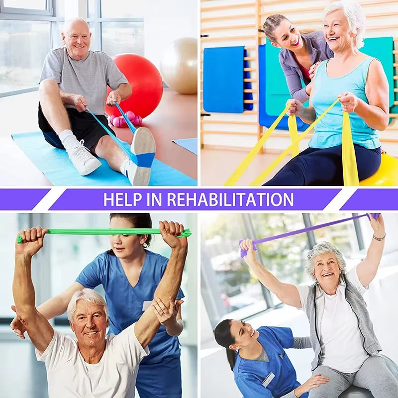 Professional Resistance Bands Set for TPE Elastic Band Exercise, Workout Recovery, Fitness, Yoga, Pilates, Rehabilitation, and Strength Training