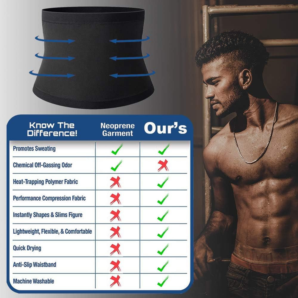 Waist Trainer for Men, Waist Trimmer Sauna Sweat Workout Shaper