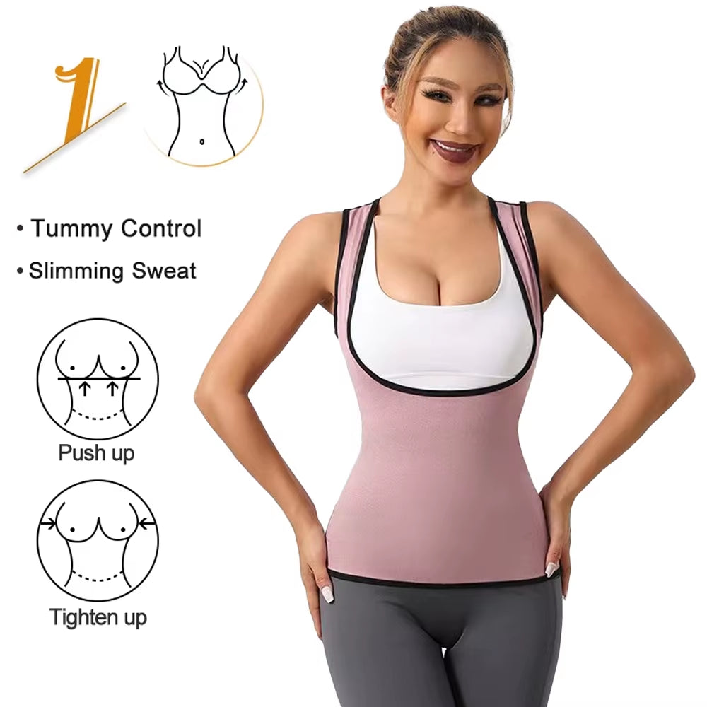 Women's Sweat Vest for Weight Loss and Workout - Slimming Sauna Compression Tank Top