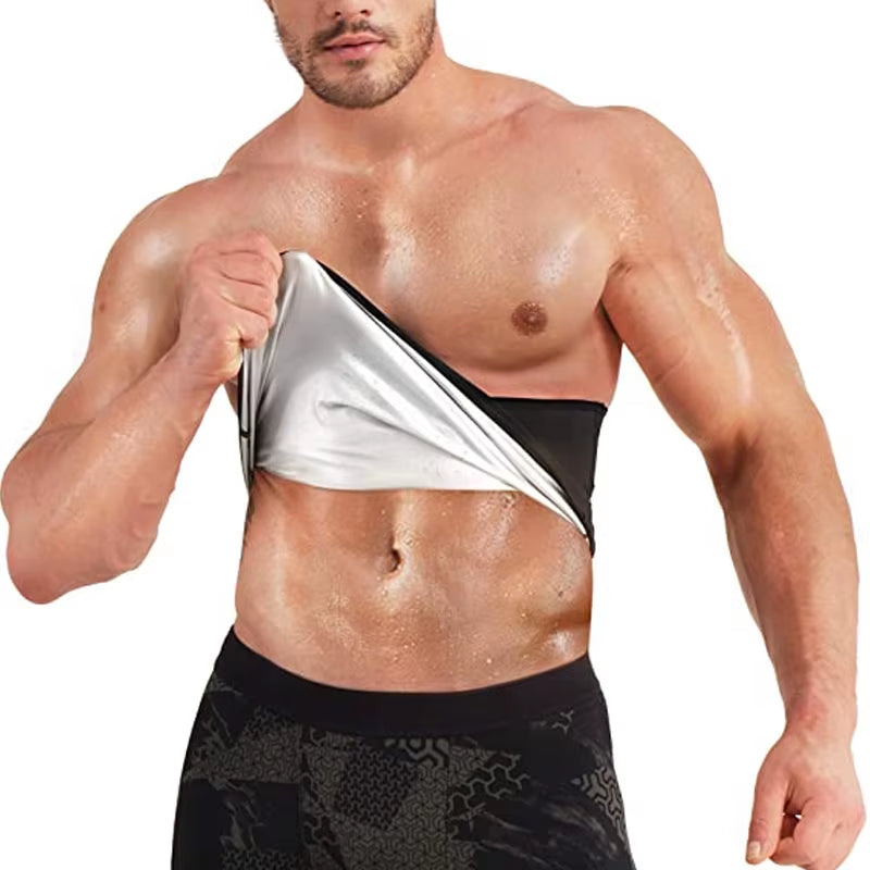 Men Waist Trainer Sauna Vest Sweat Body Shaper Slimming Polymer Weight Loss Zipper Tank Top Premium Workout Waist Cincher Belt