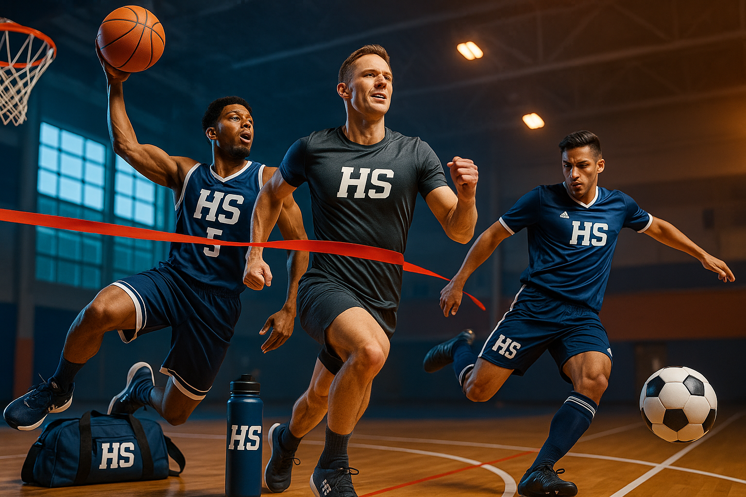 HS in sport and sport wear scenarios with athletes 